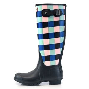 Rare Hunter Tall rain Boots color block size 8